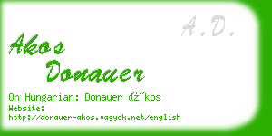 akos donauer business card